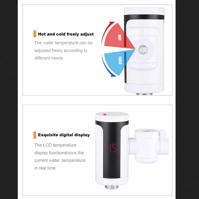 ATWFS 3300 W Instant-Warmwasserhahn, elektrischer Wasserhahn, moderner Durchlauferhitzer, Wasserhahn für die Küche, Warmwasserbereiter