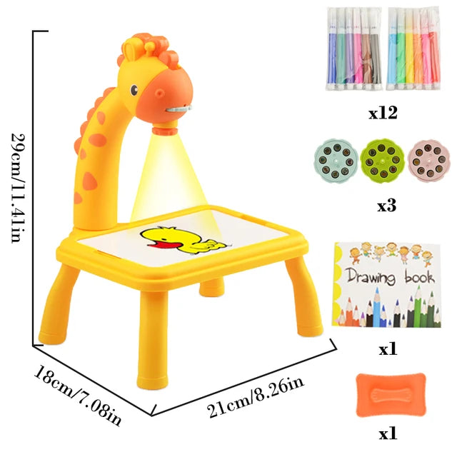 Malbrett-Spielzeug für Kinder, LED-Projektor