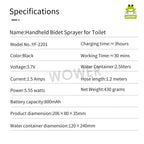 2,5 l tragbares elektrisches Bidet, wiederaufladbar, Shataf-Handbidet, Po-Sprühgerät für die persönliche Hygiene, Reinigung, Reisen, Camping, Bidet