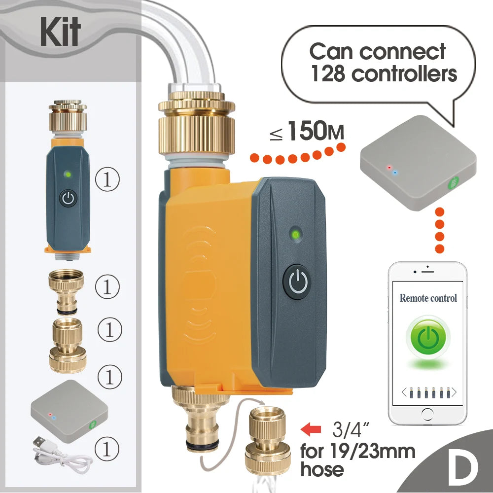 Messing-Anschlüsse Zigbee Smart Valve Intelligenter automatischer Wifi-Garten-Wasser-Timer für Sprinkler-Schlauch-Hahn-Tropfbewässerungssystem-Controller-Telefon-Fernbedienung