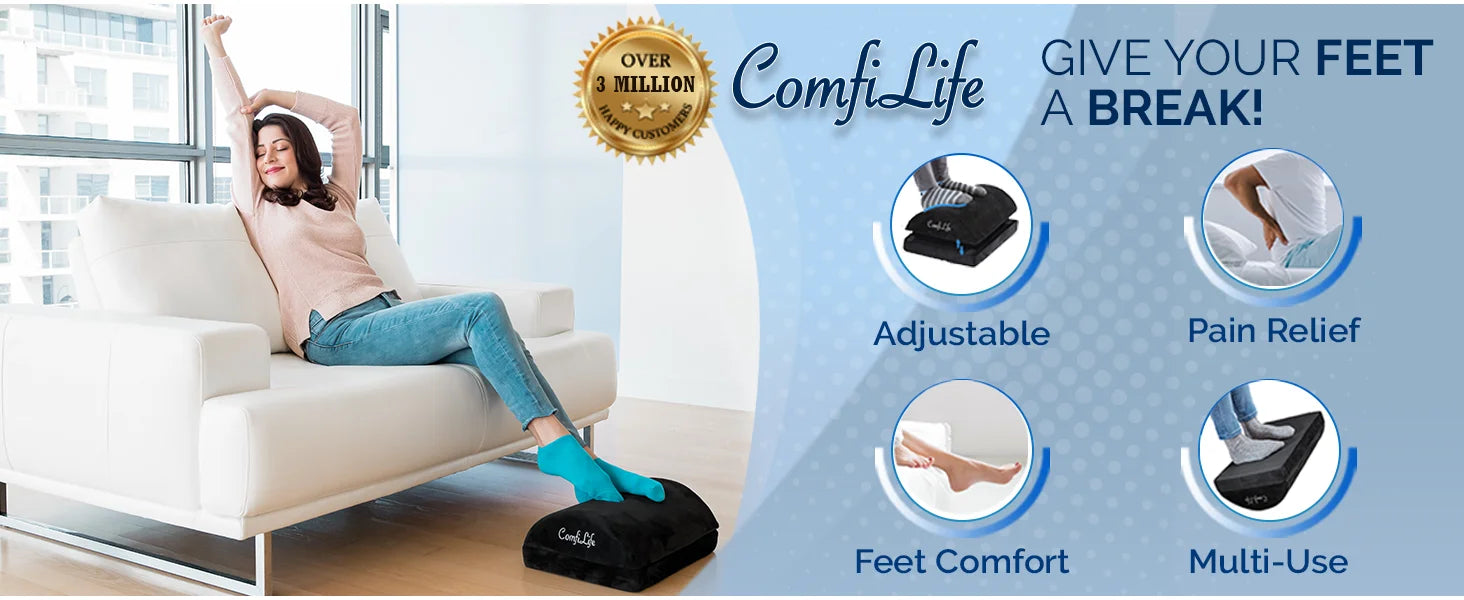 Ergonomische Fuß stütze unter dem Schreibtisch für den Büro gebrauch, höhen verstellbarer Fuß schaum aus Memory Foam unter dem Schreibtisch für Bürostuhl, Spiels tuhl