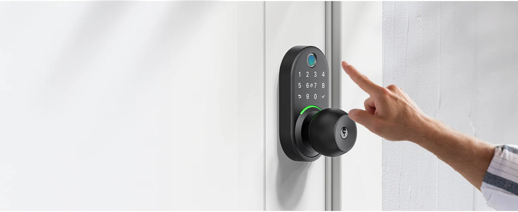 Intelligentes Tastatur-Türschloss mit Knopf, Yamiry-Digitalschloss mit schlüssellosem Zugang und Griff, elektronischer Fingerabdruckknopf für die Haustür, Gen