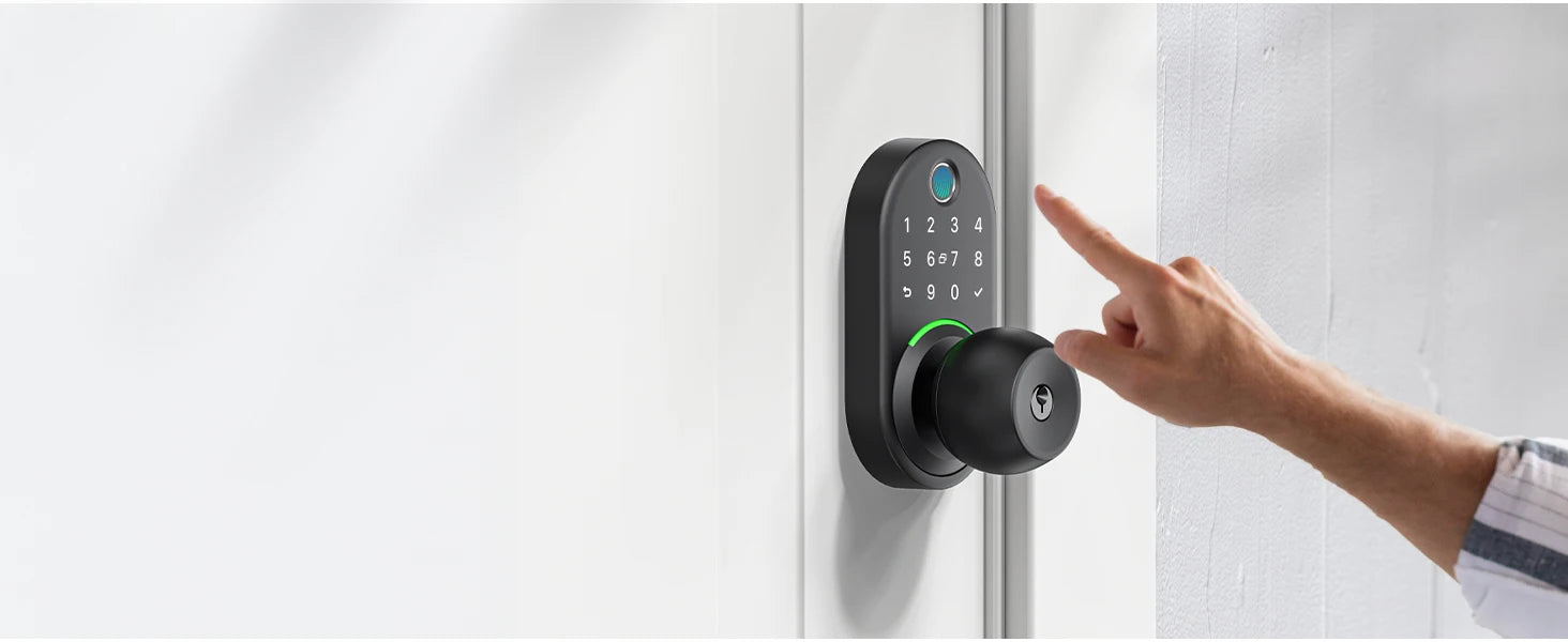 Intelligentes Tastatur-Türschloss mit Knopf, Yamiry-Digitalschloss mit schlüssellosem Zugang und Griff, elektronischer Fingerabdruckknopf für die Haustür, Gen