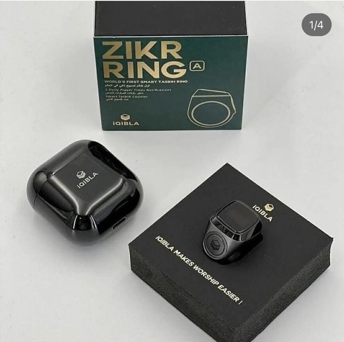 Zikr Ring M02 – Smarter Muslimischer Gebetszähler mit WLAN & App, IP68, 18/20 mm