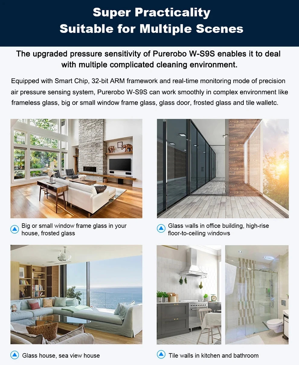 Fensterputzroboter Purerobo W-S9S mit APP Staubsauger