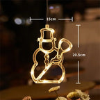 LED-Licht Schneeflocke Weihnachtsmann Fenster Ornamente Dekoration für Zuhause Weihnachten Navidad Neujahr Weihnachten Dekor Fee Lampe Lichterketten