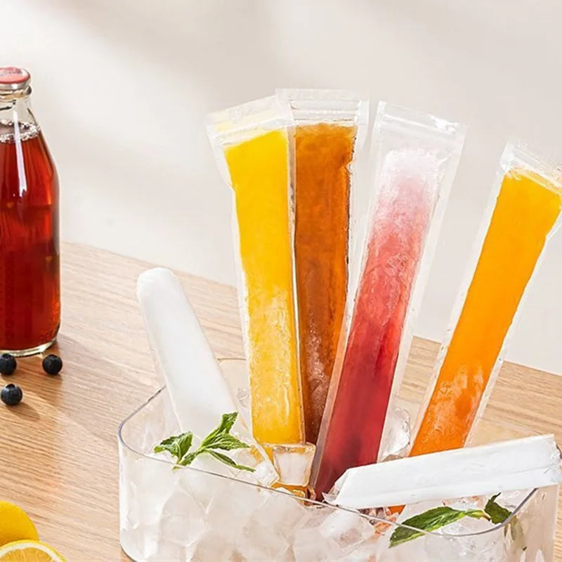 Einweg Eis-am-Stiel Beutel – DIY Popsicle, Joghurt & Smoothies, 50 oder 100 St.