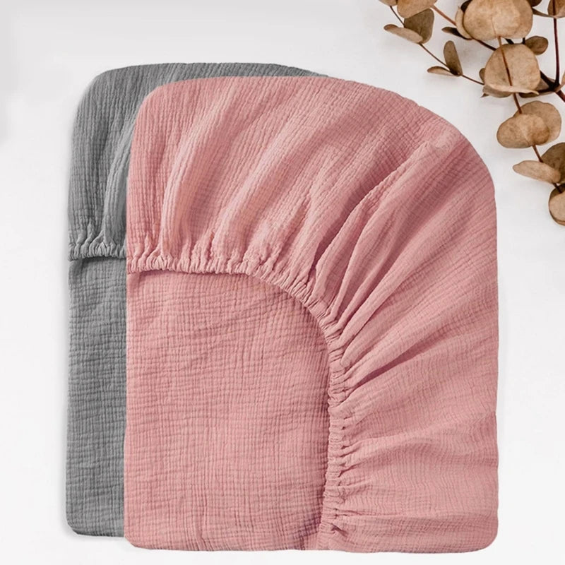 Bequeme Baumwollbettlaken, weiche und atmungsaktive Babybett-Spannbettlaken, Matratzenbezug für Kleinkinder