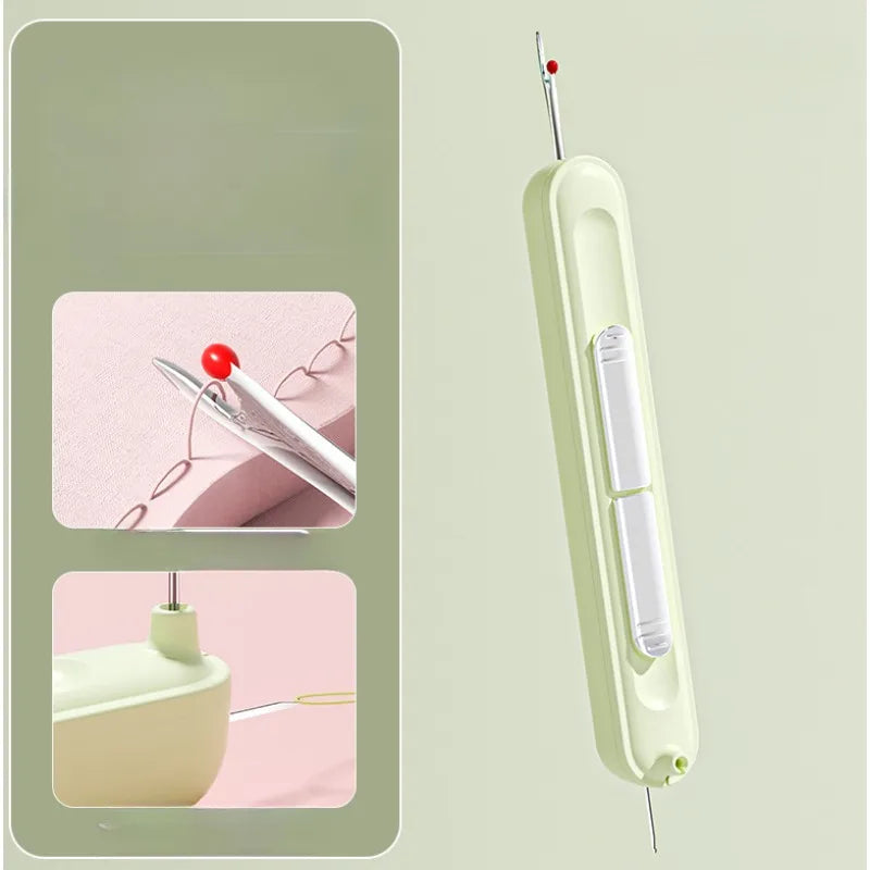 1/2 Stück 2-in-1-Nadeleinfädler, Nahttrenner, Nähentferner, dehnbare Nahttrenner für Handnähen, Nahtzubehör