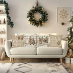 Christmas Cheer: Frohe Lebkuchen, Baum, Schlitten und Jingle All The Way Kissenbezüge Sofakissenbezug Neujahrs-Heimdekoration