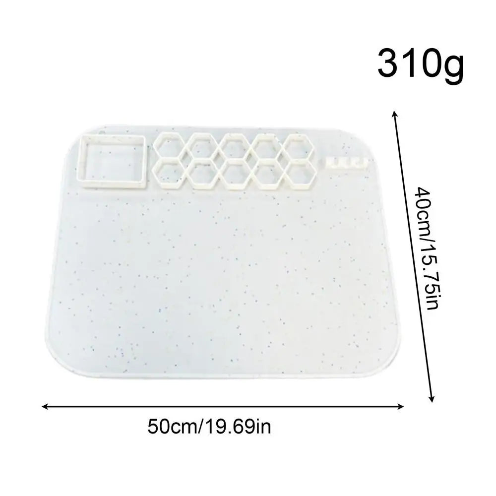 Silikon-Malmatte 40×50cm – Rutschfest, antihaftend, waschbar, für Kinder & Künstler, Weiß oder Mintgrün