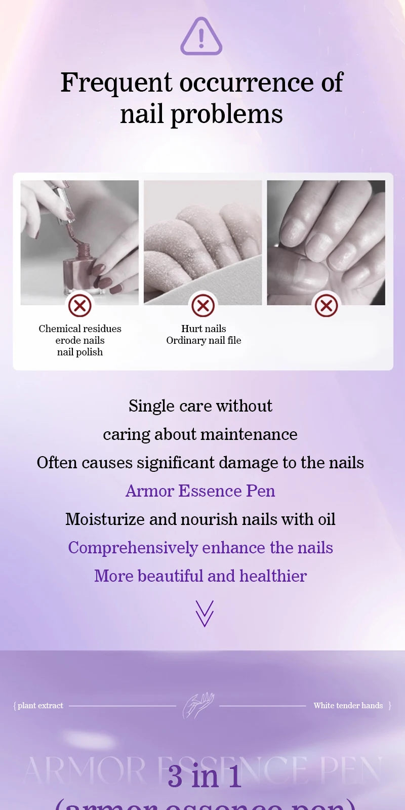 3-in-1 Nagelhautöl Stift Hand Rüstung Essenz Pinsel Nagelhautschieber Maniküre Pflegewerkzeuge Abgestorbene Haut Nagelhautentferner Stift Nail Art Stift