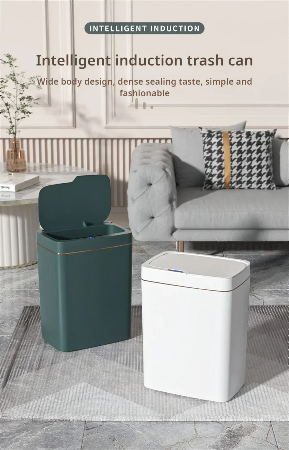 15L Smart Sensor Mülleimer Mülleimer Wasserdicht Touchless Automatischer Mülleimer Papierkorb für Küche Toilette Schlafzimmer