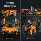 Cada 1:10 Moc Designer pvd lächelnder assassin super Rennwagen, Modellbausteine, v8 Zylinder, auto, Geschwindigkeit, Fahrzeugspielzeug für kinder