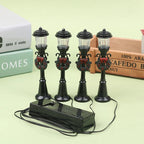 4 Teile/satz Weihnachten Mini Straßenlaterne Modelle Puppenhaus Straßenlaterne Micro-Landschaft Fee Garten Zubehör