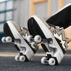Kinder-Rollschuhe mit Allradbremsen, neue Leder-Rollerblades für Kinder