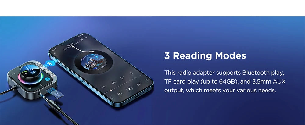 Joyroom auto bluetooth 5,3 fm/aux sender auto adapter freihändig anrufen 3 schnell la deans chlüsse sender ladegerät pd qc 3,0