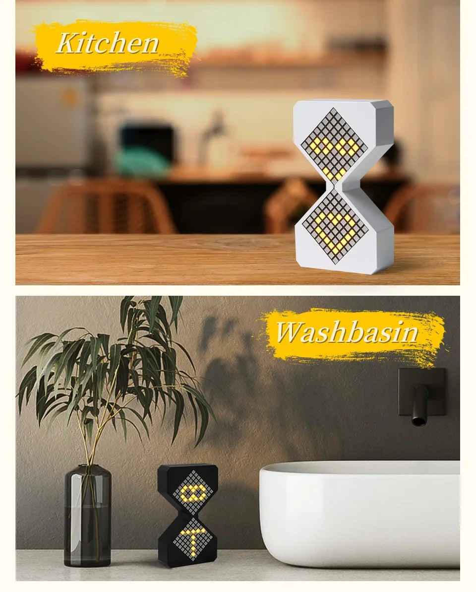 Kreative DIY digitale Sanduhr Geburtstagsgeschenk Spielzeugspiel Kinder elektronische Sanduhr Cyber Style Sinn für Technologie gelbes Licht