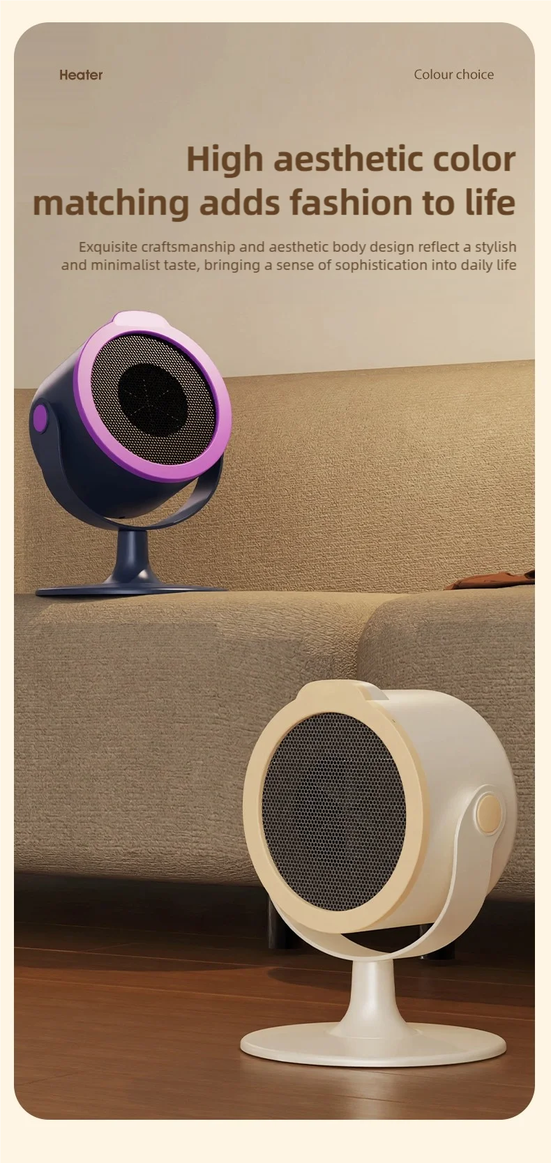 Die tragbare Mini-Heizung mit zweistufiger Warmlufteinstellung eignet sich für den Einsatz auf Heim- und Büroschreibtischen sowie Fußwärmer