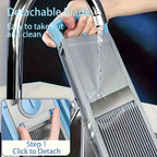 Gemüse-Hobel & Zerkleinerer 4-in-1 – Einstellbar 0,1–8mm, Julienne, Würfeln, Edelstahl, Blau