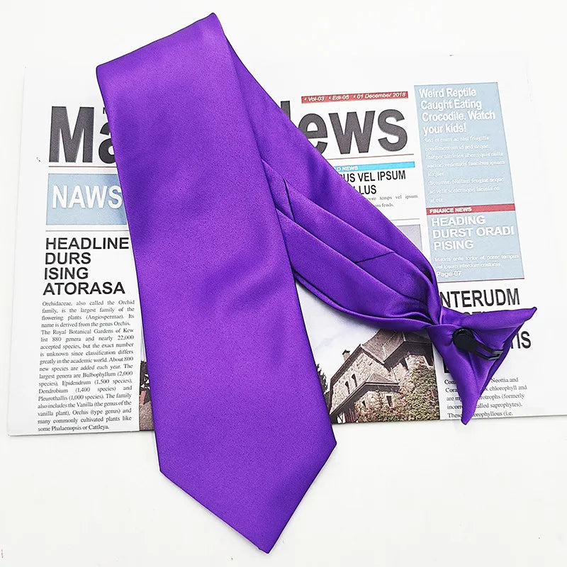 Clip-On Krawatte für Herren – Kein Knoten nötig | Polyester Seidenkrawatte in 9 Farben