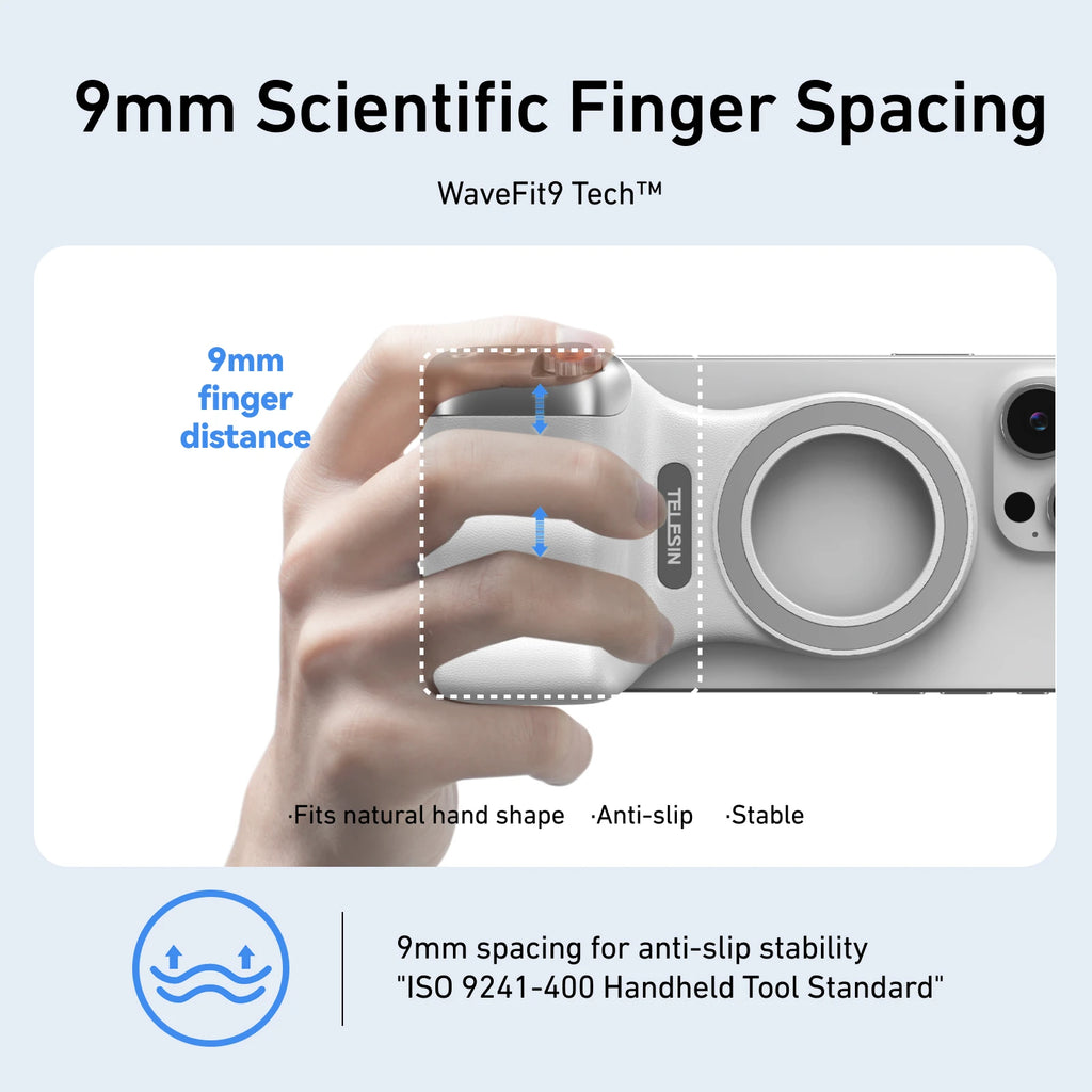 TELESIN- Telefonkamera-Handgriff, magnetischer Smartphone-Halter, Aufnahmehilfe, Fernbedienungsgriff für iPhone und Android-Telefon