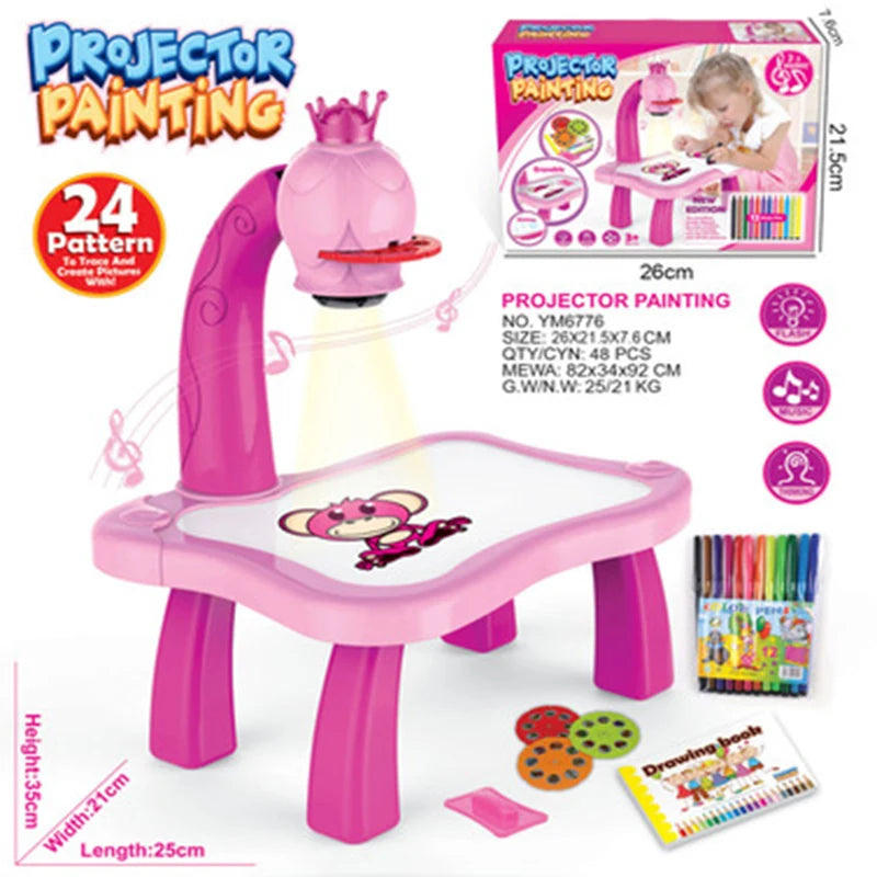 Malbrett-Spielzeug für Kinder, LED-Projektor
