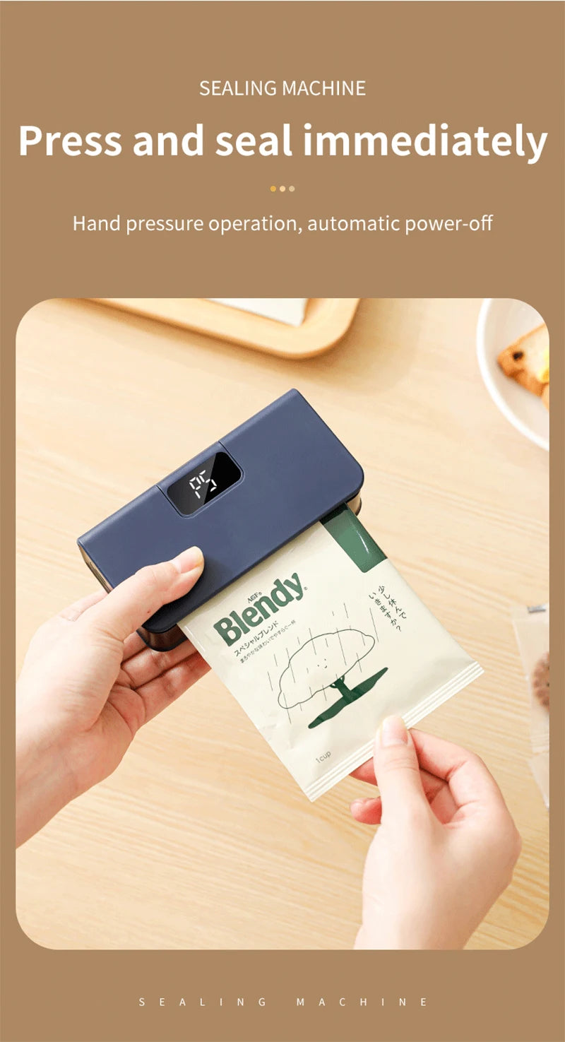 Mini-Wärmebeutel-Versiegelungsmaschine, Versiegelungsmaschine für Plastiktüten, wiederaufladbar, für Lebensmittelverpackungen, Heißsiegelgerät, tragbares Thermo-Beutelversiegelungsgerät