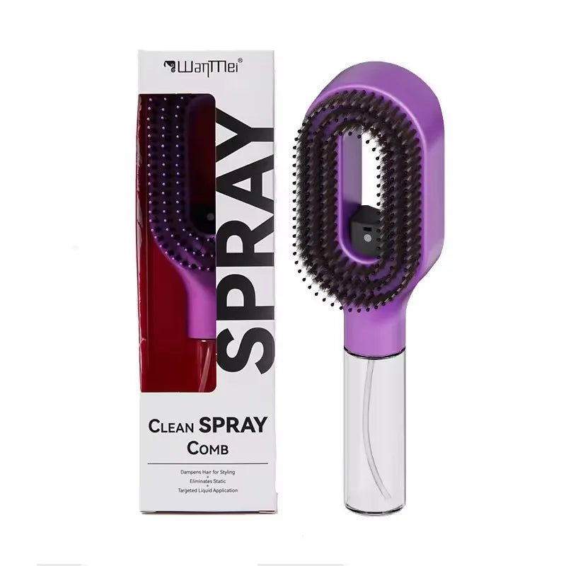 2-in-1 Haarkamm mit Sprühflasche – Kopfhautmassage & Styling | Nass & Trocken