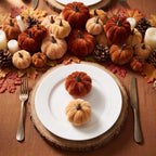 Mini-Kürbisse aus Kunstvelours 30er-Set – Herbst & Halloween Tischdeko