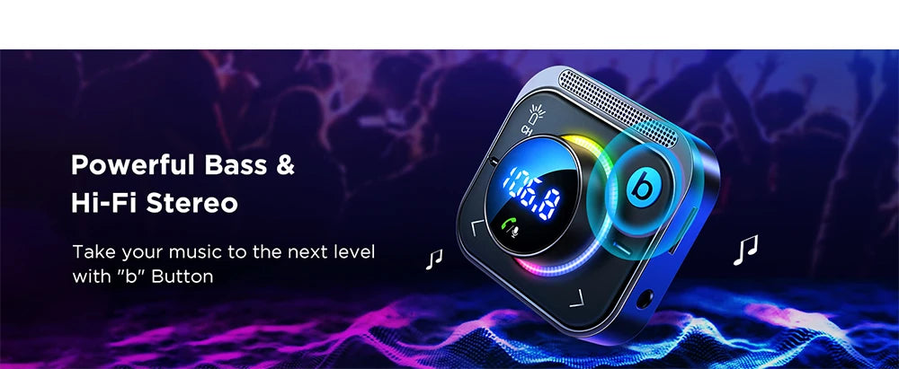 Joyroom auto bluetooth 5,3 fm/aux sender auto adapter freihändig anrufen 3 schnell la deans chlüsse sender ladegerät pd qc 3,0