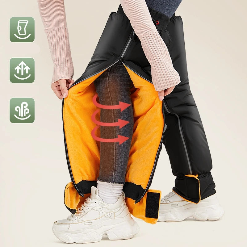 72CM Winter Motorrad Knie Wärmer Fleece Verdicken Pad Warme Wasserdichte Knie Ärmeln