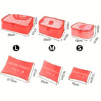 6 Teile/Satz, Rosa/Blau/Grau Reise Tasche, Große Kapazität, Wasserdichte Gepäck, Kleidung/ Unterwäsche Tasche, Tasche mit Zipper