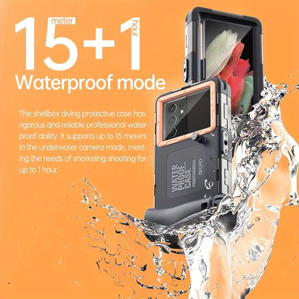 Wasserdichte Telefon hülle Holster & 15m Tauchen 50ft Schwimmen Premium Schutz gehäuse & Lanyard für iPhone Samsung 6.8 "Telefon
