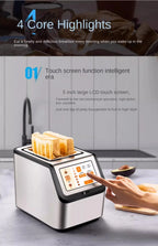 Hochwertige Fabrikpreise, Hochgeschwindigkeits-Touchscreen-Toaster, 2-Scheiben-Smart-Toaster