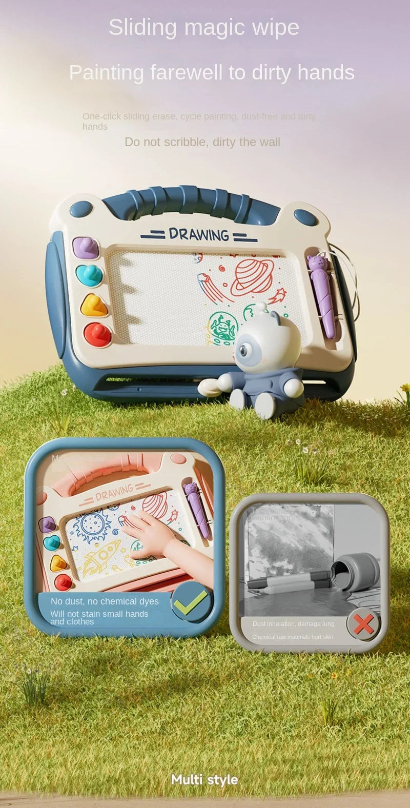 Kinder Cartoon Reißbrett Baby Puzzle Magnetische Schreibtafel Spielzeug Graffiti Magnetische Reißbrett Montessori Spielzeug für Kinder