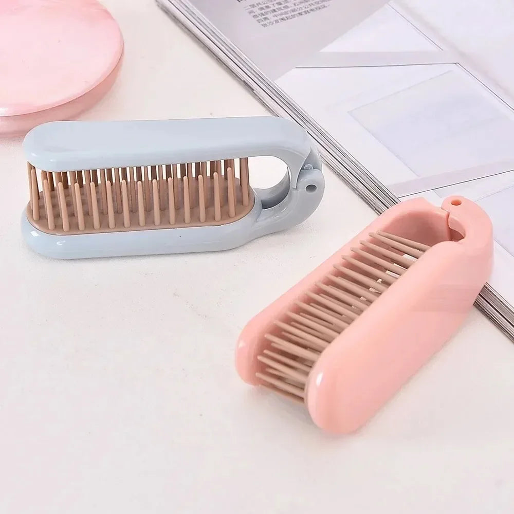 1pc Faltbare Haar Kamm Tragbare Entwirren Haar Pinsel Anti Statische Kopf Massage Reise Kämme Haar Styling Zubehör Werkzeuge
