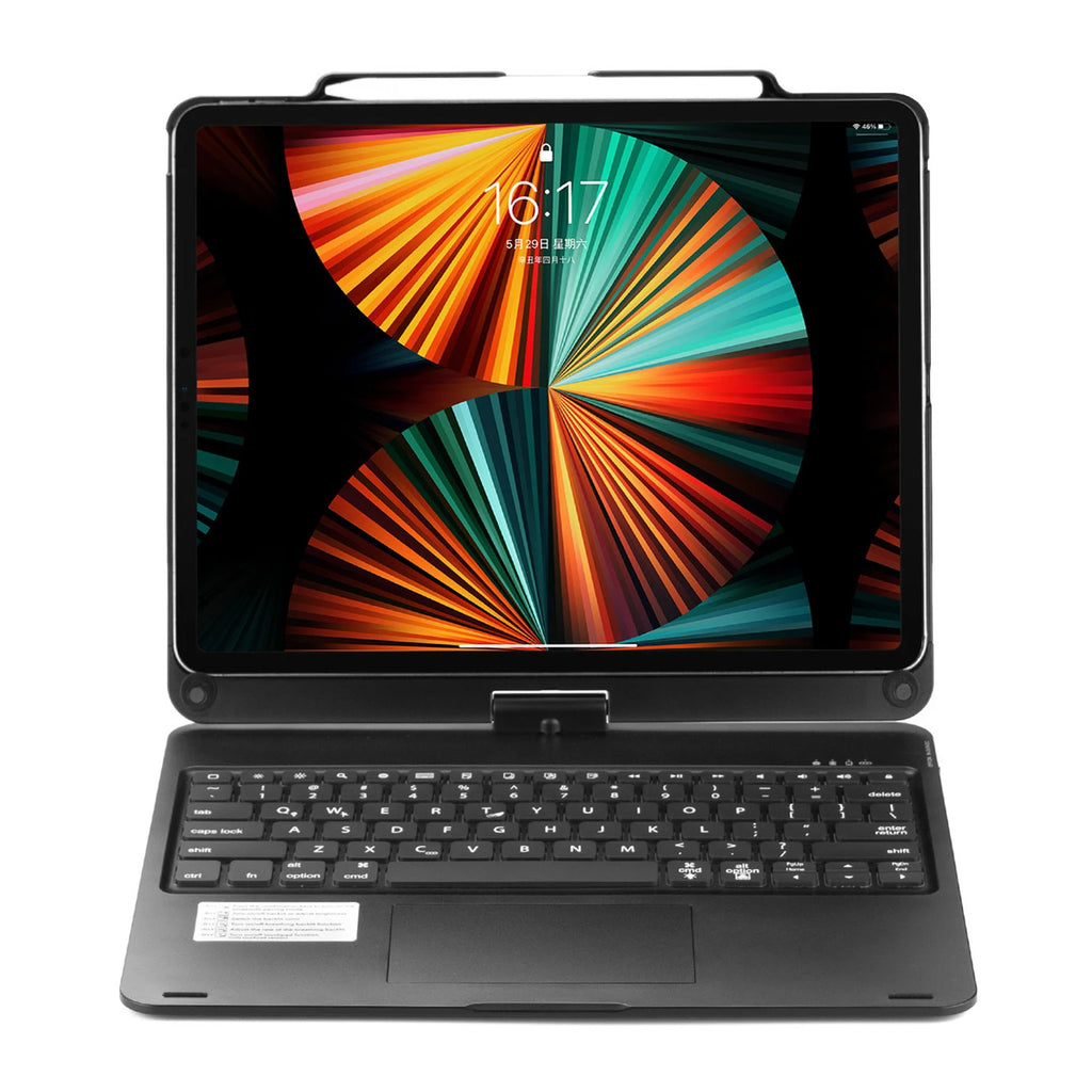 360 Grad drehbare BT-Tastatur für wiederaufladbare kabellose Tastatur und Maus mit 7-Farben-Hintergrundbeleuchtung für iPad 10,2/10,5 Zoll