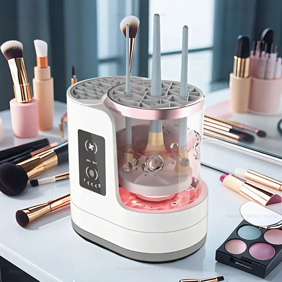 3-in-1 Elektrischer Make-up-Pinselreiniger mit Trockner & Halterung – USB, automatisch