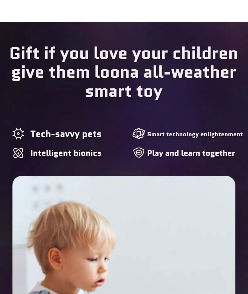 Loona Smart Pet Robot Niedlicher AI-Roboter, emotionale Roboter, interaktive Sprachsteuerung, Gestensensoren, Heimüberwachung, mehrsprachige Unterstützung K