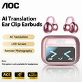 AI-Übersetzungskopfhörer AOC Ohrclip-Ohrhörer OWS Bluetooth Smart LCD-Bildschirm-Touch-Kopfhörer Gaming Wireless Sport Headset 3521