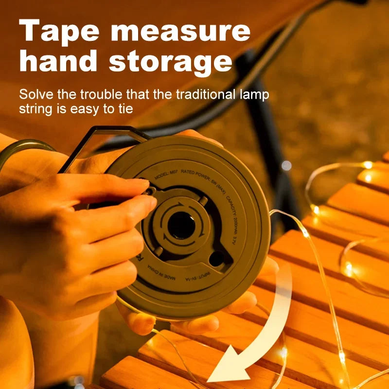 Outdoor-Camping LED Umgebungs licht Typ C wiederauf ladbare tragbare Beleuchtung Taschenlampe mit 6 Modi dekorative Lichterkette