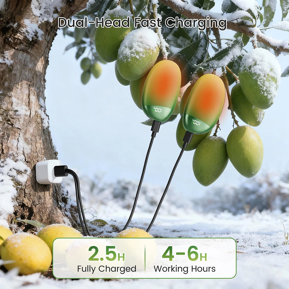 Tragbare Handwärmer, wiederaufladbar, 2 Stück, mit Display, 2-in-1 magnetische elektrische Handwärmer für Camping, Weihnachtsgeschenk