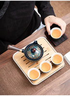 Chinesisches kung fu teeset sand keramik teeset reise kung fu teeset geschenk porzellan lila tontopf gegossen keramik teeset