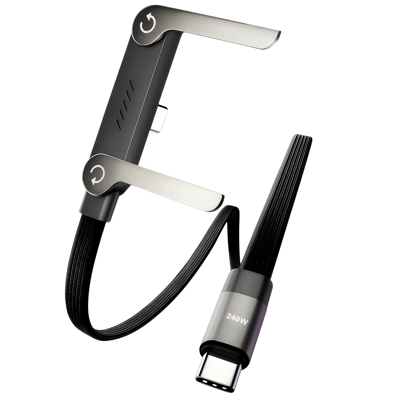 240 W Schnellladung, faltbarer Handyhalter, Datenkabel, mehrere Winkeleinstellung, stoppfreies Laden, Telefonhalter, PD-USB-Kabel