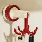 GOOD-360 Grad drehbarer Klapphaken, selbstklebende Saugnapfhaken, drehbarer Küchenutensilienhalter, Schwarz