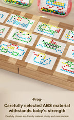 Montessori Kinder, Magnetisches Zeichenbrett, Spielzeug mit Magnetperlen und Stift, Niedliche Frösche, Großes Doodle-Brett für Kinder, Lernspielzeug