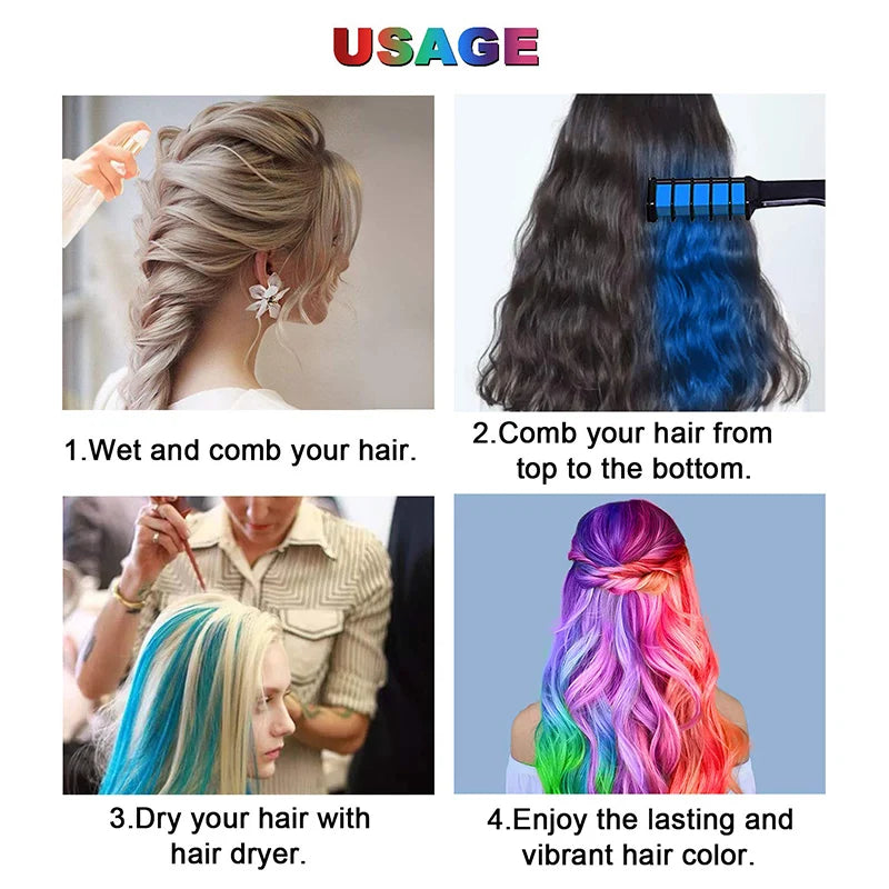 10PCS Kinder Multi Farbe Haar Farbstoff Kamm Set Mode Make-Up Spielzeug Kits Einweg Haar Färben Kamm Spielzeug Für Mädchen Farbe haar