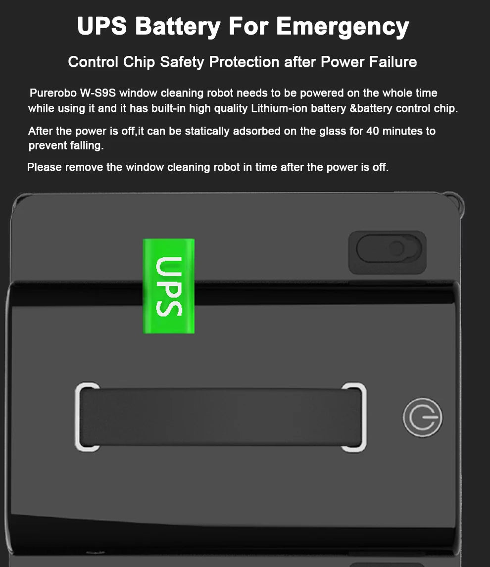 Fensterputzroboter Purerobo W-S9S mit APP Staubsauger