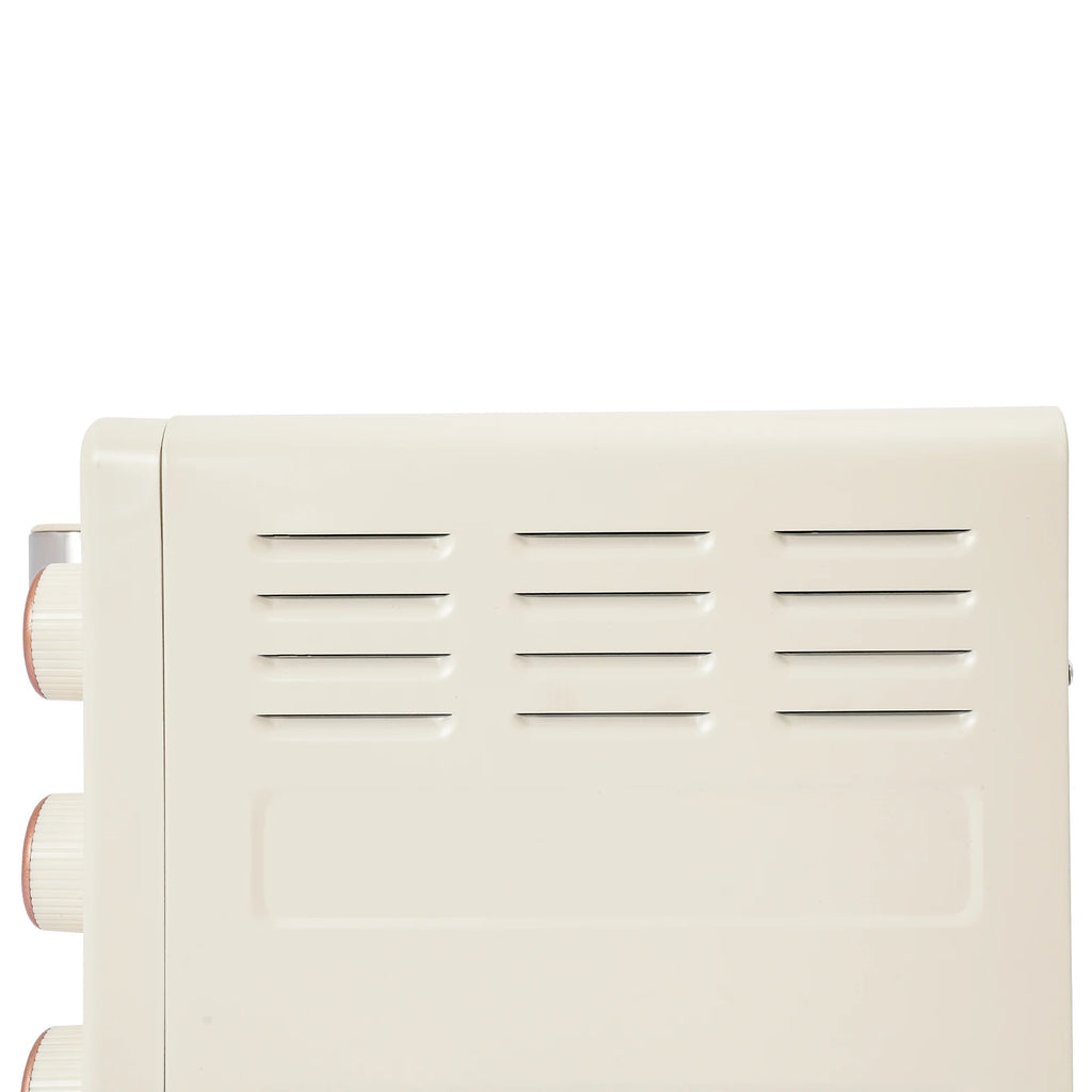 22-Liter-Miniofen kompakt mit Pizza-Funktion und Sichtfenster, 120 ° C bis 250 ° C, 60-Minuten-Timer, 1000 Watt, in Weiß